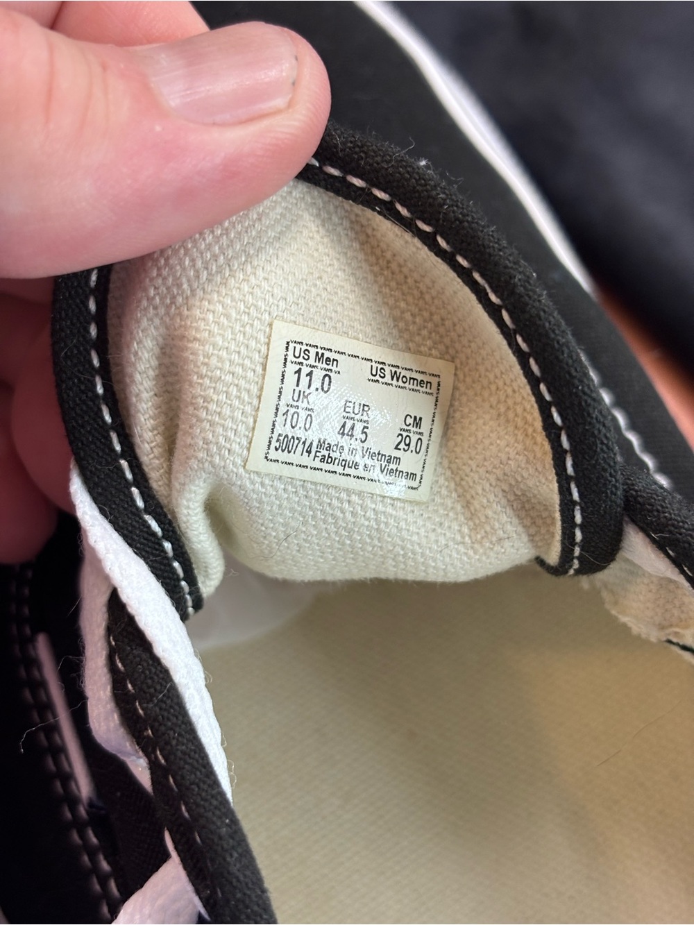 Vans Authentic Black/White Canvas Skate Shoes – Men’s Size 11 / Women’s 12.5 - Picture 9 of 9